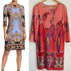 LONDON TIMES 8 3/4 Sleeve Dress Size 8 Paisley Print